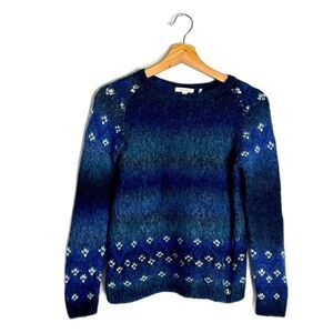 Barbour ladies mohair wool blend pullover fair isle style sweater size small